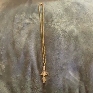 18k gold plated rope chain with pendant.